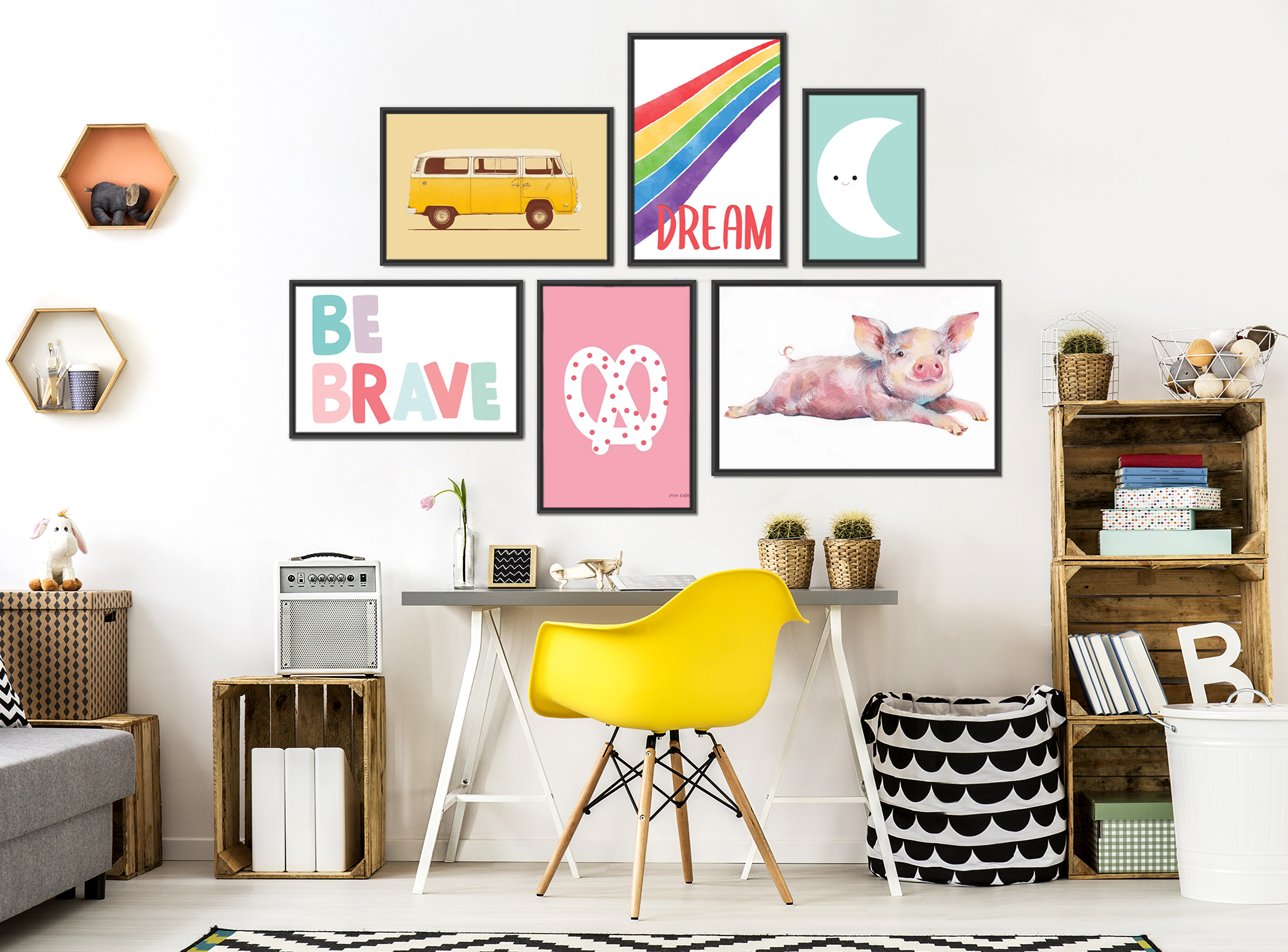 Vintage And Colors Nursery Gallery Wall