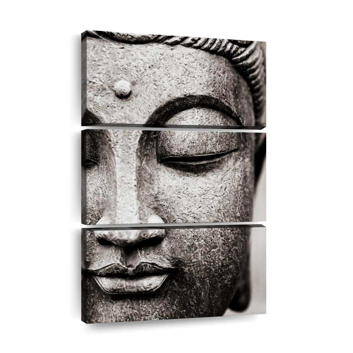 buddha face black and white